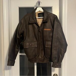 Avirex genuine leather brown jacket Air Force style M